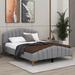 Mercer41 Venanzio Queen Size Velvet Platform Bed w/ Metal Bed Leg Upholstered in Gray | 41.4 H x 64.4 W x 85.5 D in | Wayfair