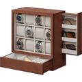 Latitude Run® 12-Slot Wooden Watch Box, Watch Display Case w/ Window, Watch Display Cabinet w/ Solid Wood Veneer, Velvet Lining, Vertical Storage | Wayfair