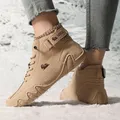 Bottes de rinçage imperméables pour femmes chaussures d'hiver bottes de neige en cuir bottes