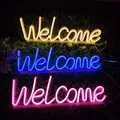 Welcome Open Sign Neon LED Night Lights Shop PRRestaurant Bar Chambre à coucher Home Room Wall