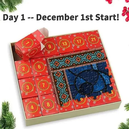 1000pcs Krippe Puzzle Advent Kalender 24 Tage Countdown Kalender Weihnachten Puzzle Abenteuer für Kinder Erwachsene