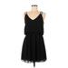 TOBI Casual Dress - Mini V Neck Sleeveless: Black Print Dresses - Women's Size Medium