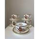 Vintage Espresso Coffee Set for 4, Porcelain Coffee Cups with Pheasants Birds, Hammersly Country House Hunting Cups