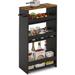 4 Tier Slim Storage Cart with Handle, Slide Out Storage Rolling Utility Cart Mobile Shelving Unit Organizer Trolley