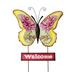 21" Metal Butterfly Garden Stake w/ Pink Welcome Sign