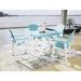 Signature Design by Ashley Eisely Turquoise/White 5-Piece Outdoor Dining Package - 42"W x 42"D x 37"H