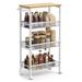 Slim Rolling Cart, 4-Tier Storage Cart, Narrow Cart with Handle, 8.7 Inches Deep, Metal Frame, for Kitchen, Dining Room
