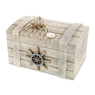 CoTa Global Vintage Wooden Jewelry Box with Starfish Decor - 6.8 Inch - 6.8 inches