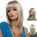 Huaai Hair Extension Women s Long Straight Hair Personality Fake Headgear Hairstyle Full Straight Wig Cool Wig Fashion Wig Short Women s Styling Bangs Wig Wig