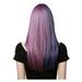 Beauty Clearance Under $15 45Cm High Temperature Silk Cos Wig Blue Purple Two-Tone Long Straight Hair With Rose Net Multicolor