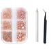 Beauty Clearance Under $15 Nail Accessories Japanese Semi-Circle Flat-Bottomed Round Pearl Nail Drill Set Multicolor