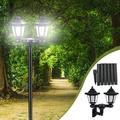 Black and Friday Deals solacol Porch Lights Outdoor Solar Power Outdoor Post Lights Wall Lamp Outdoor Decorative Floor Lamp Vintage for Patio Garden Backyard Front/Back Door Two Post Headlights Solar