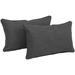 20 x 12 in. Double-Corded Solid Outdoor Spun Polyester Back Support Pillows with Inserts Cool Gray - Set of 2