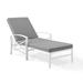 Kaplan Chaise Lounge Chair in White with Grey Cushions - 81.1 x 28 x 38 in.