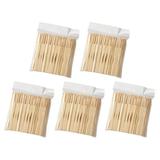 HOMEMAXS 500 Pcs Bamboo Disposable Fruit Sticks And Cake Forks for Home And Restaurant (Log Color)