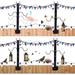 String Light Poles for Outside - 4 Adjustable Patio Light Poles with Clips and Brackets for Patios Gardens Fences