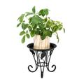 IVV Metal Round Plant Stand Rustproof Iron Flower Pot Holder Modern Plant Stand Plant Display Potted Rack Indoor Outdoor Plant Stand Heavy Duty Plant Holder for Home Garden Plant Lovers (Black)