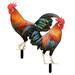 2Pcs Garden Chicken Stake Art Acrylic Rooster Yard Arts Rooster Stake Sign Garden Decoration