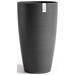 Ecopots Stockholm Durable Indoor/Outdoor Modern High Round Recycled Plastic Planter Flower Pot Dark Grey 23.5