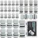 MAKERELE Cable Gland 33 Pack Plastic Waterproof Cable Connector NPT Type Cable Fitting Kit 1/4 3/8 1/2 3/4 Wire Fitting(33PCS White)