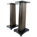 (2) Rockville SS28D Dark Wood Grain 28 Speaker Stands Fits Edifier R1280DB Blac