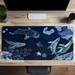 Cartoon Dark Sea Whale Large Gaming Mousepad Computer HD Keyboard Pad Mouse Mat Desk Mats Natural Rubber Anti-Slip Office Mouse Pad Desk Accessories