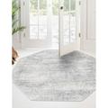 Rugs.com Finsbury Collection Rug â€“ 5 3 Octagon Gray Medium Rug Perfect For Living Rooms Kitchens Entryways