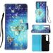Dteck Samsung Galaxy S23 Plus Case 3D PU Leather Wallet Flip Protective Phone Case with Wrist Strap Card Slots Holder Pocket Cover for Samsung Galaxy S23+ Golden Butterfly