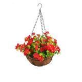 CSCHome Artificial Hanging Basket Plants Flower Iron Hanging Pot Decoration for Outdoors Courtyard Decor Hanging Baskets for Outdoors Courtyard Decor