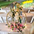 SHZICMY Wedding Centerpieces For DIY Tables Metal Gold Vase Floral Hoop Party 19.6 Metal Round Floral Hoop Table Standing Wreath Centerpiece Ring Party Event Wedding Centerpieces DIY Tables Metal