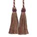 Imperial Collection Double Tassel Curtain and Drapery Tieback / Holdback 4 Tassel (10cm) 26 Spread (66cm) (Style# ICT) Cranberry Red Multicolor #4466 (Dark Red White Gold Olive Green) Set of 12