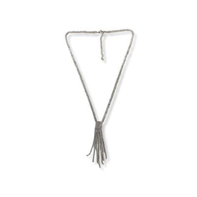 Women's Fringe Lariat Necklace by ELOQUII in Silver (Size NO SIZE)