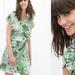 Zara Dresses | 0025 Nwt Zara Green And While Floral Dress Sz M | Color: Green/White | Size: M