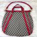 Gucci Bags | Gucci Red & Blue Gg Canvas And Leather Abbey 2 Way Hobo Bag Authentic | Color: Gray/Red | Size: Os
