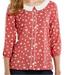 Disney Tops | Disney By Lauren Conrad Pink Minnie Mouse Long Sleeve Blouse Polka Dot | Color: Red/White | Size: Xxl