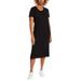 Jessica Simpson Dresses | Jessica Simpson Black Heathered T-Shirt Midi Dress Size Large | Color: Black | Size: L