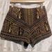 Zara Shorts | Boho Chic Intricately Embroidered Shorts By Zara In Euc Sz Med | Color: Black/Brown | Size: M