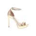 Steve Madden Heels: Strappy Platform Cocktail Party Gold Shoes - Women's Size 7 1/2 - Open Toe