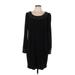 B. Smart Casual Dress - Shift Scoop Neck Long sleeves: Black Print Dresses - Women's Size Large