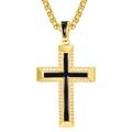 ADMETUS Gold Cross Necklace for Men Sterling Silver Cross Chain Necklace Gold Cross Pendant Jewellery Gifts for Men Boys