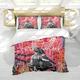 Pink Red 3 PCS Duvet Cover Banksy Graffiti Art Duvet Cover Set Boys Girls Soft & Easy Care Bedding Set (1 Duvet Cover, 2 Pillowcases) Double