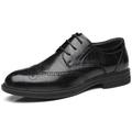 Ninepointninetynine Dress Formal Shoes for Men Lace Up Round Burnished Toe Brogue Embossed Wing tip Low Top Anti-Slip Non Slip Party (Color : Black, Size : 7.5 UK)