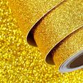 FunStick Glitter Paper Cardstock 15.8"x240" Gold Glitter Cardstock Sparkle Craft Paper Self Adhesive Glitter Sticker Paper Sheets Premium Glitter Paper for Card Making Cricut DIY Wedding Decor Roll