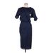 Lillie Rubin Casual Dress - Wrap: Blue Dresses - Women's Size 6