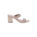 DV by Dolce Vita Mule/Clog: Slip-on Chunky Heel Casual Ivory Print Shoes - Women's Size 9 - Open Toe