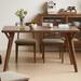 Corrigan Studio® Solid wood dining table & chair combination rectangular walnut color Wood in Brown | 29.92 H x 31.49 W x 55.11 D in | Wayfair