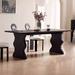 Orren Ellis French retro black dining table chair desk negotiating table Wood in Black/Brown/Gray | 29.53 H x 94.49 W x 35.43 D in | Wayfair