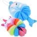 2pcs Cartoon Bath Ball Exfoliate Sponge Skin Cleaning Sponge Shower Kids Body Loofahs Body Scrubber Kids Loofah Bath Pouf Mesh Cartoon Animal Bath Loofahs Child Accessories Soft