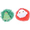 10 Pcs Bath Ball Shower Sponge Exfoliating Bath Scrub Brush Shower Puff Loofahs Bath Shower Tools for Kids Xmas Style Bath Flowers Cartoon Child Stuffing Cotton Bath Brush