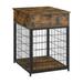 Furniture Dog Crates for small dogs Wooden Dog Kennel Dog Crate End Table Nightstandï¼ˆRustic Brown 19.69 W*22.83 D*26.97 Hï¼‰